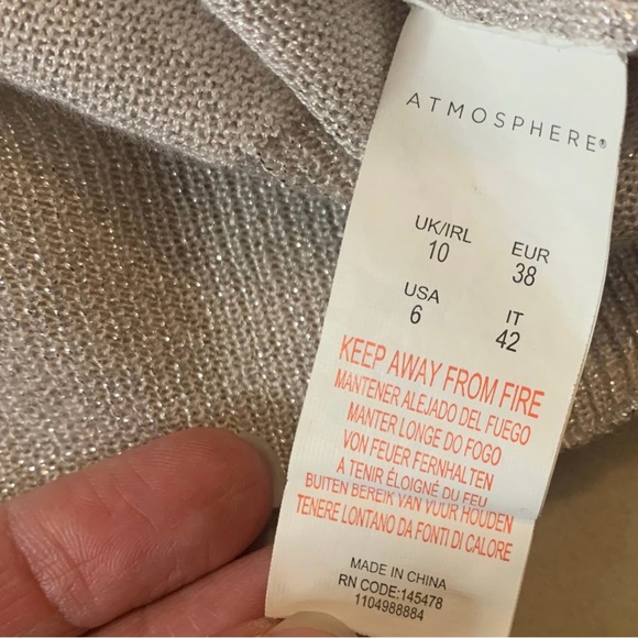 Atmosphere Glitter Cardigan Sweater Jacket Silver Gold Small 6 Metallic Evening - Picture 8 of 11